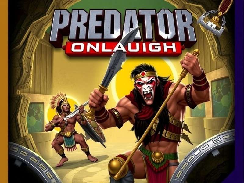 Predator Onslaught Official Cover Art Predator Onslaught Game Cover featuring Indian warrior characters