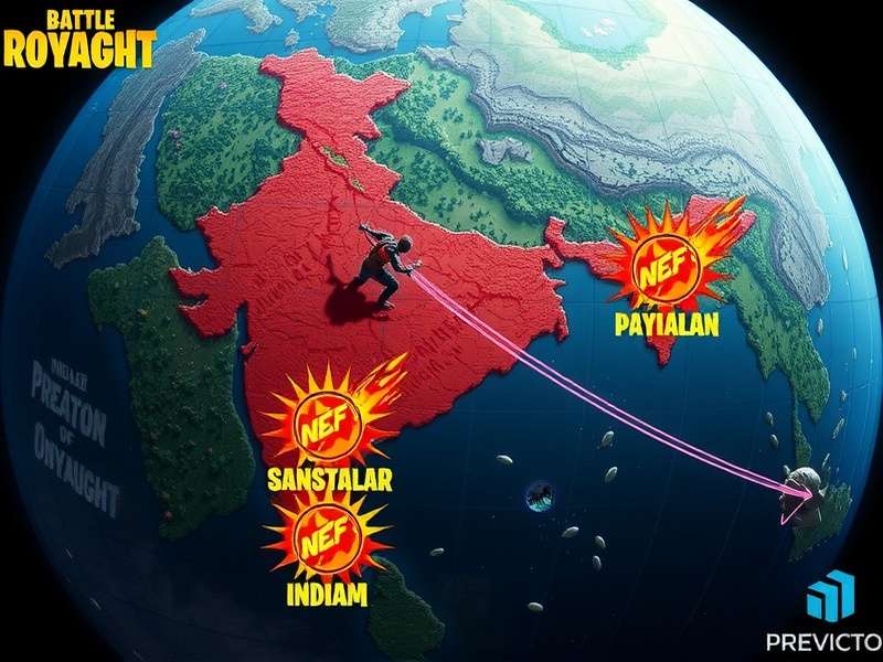 Predator Onslaught Battle Royale Gameplay Predator Onslaught Battle Royale gameplay showing Indian map locations