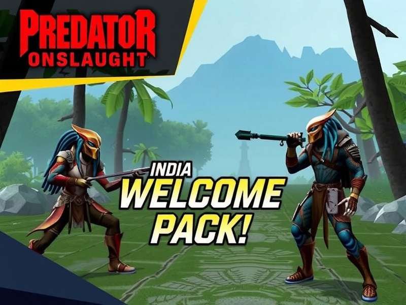 Predator Onslaught Mobile Screenshot with Welcome Pack Predator Onslaught mobile gameplay showing Indian welcome pack
